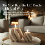 2-Pack Beige Twist Flameless LED Candles, Real Wax with Flickering Flame and Timer V1188-MS-731-017