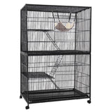 i.Pet Rabbit Cage 142cm Hutch 4 Level Bird Guinea Pig Ferret PET-FERRETCAGE-H140