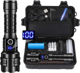 Gift Box LED Self-Defense Flashlight - Powerful Rechargeable Type-C LED Torch with Digital Display V888-ELOSUNG13035