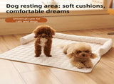 Brown Pet Sofa Protector & Calming Bolster Bed with Long Plush - 75x75CM Thickened Non Slip V888-ELOSUNG45692