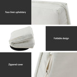 Artiss Floor Lounge Sofa Swivel Foldable Linen White FLOOR-SBL-03LIN-WH