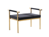 Interior Ave - Cuba Velvet Vanity Stool - Black V355-IA-O7-B