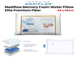 Mediflow Elite Premium Fiber Memory Foam Water Pillow 44 x 66 cm V442-ABR-PILLOW-ELITEWATERFOAM-WHITE-ST