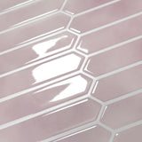 Pink Long Hexagon Tile Peel and Stick Backsplash, 10 Sheets Self-Adhesive Wall Tiles Stick on Back V1192-AZ-W-3713