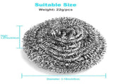 40 Pack Stainless Steel Scourers Metal Wire Cleaning Balls Heavy Duty Rust Resistant Non Scratch Pot V1197-CF-070605