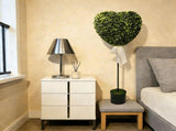 Valentines Day Artificial Heart Topiary Tree, 2Pc Faux Heart Plant with White Ribbon Potted Plant, V1369-AZ3-W-21593