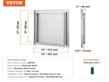 BBQ Access Door, 457x533 mm Single Outdoor Kitchen Door, Stainless Steel Flush Mount Door, Wall V952-DMABSCJM18X25F9BVV0