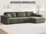 Sarantino Caliana Reversible L Shape Sofa Bed with Storage & Backrest - Green SOFA-MLM-326-GN