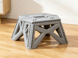 HandCarry Collapsible Plastic Small Stool 28x32x23cm Light Grey,Compact Low Seat for Outdoor Trips V1221-XM-LB5256-ZS168