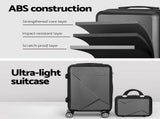 Wanderlite 2Set 20 Inch Luggage Case with 12 Inch Handheld Luggage Box Hard Shell Travel Suitcase LUG-ABS-CB-12-20-BK