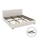 Artiss Bed Frame King Size Gas Lift Beige VILA BFRAME-G-GAS-VILA-K-BG-ABC