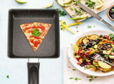 Portable Non-Stick Square Pan with Hanging Hole, Black Camping Frying Pan for Outdoor Cooking V1369-AZ3-W-13373