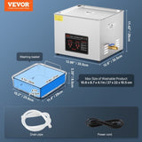 VEVOR 15L Ultrasonic Cleaner with Heater Timer & Basket Digital Sonic Machine V952-SXCSBQXJ15L03AC6WV3