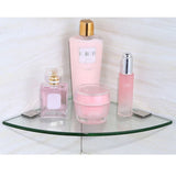 2pcs Triangle Glass Shelf Corner Rack for Bathroom Wall Mount Storage Holder V1370-AZ4-14504