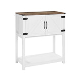 Coffee Bar Cabinet, 80 x 35 x 88 cm Farmhouse Coffee Bar Cabinet with 3-Tier Storage, Coffee Bar V952-BSZSJSJLMK30Z362SV0