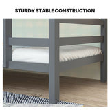 KINGSTON SLUMBER Single Bunk Bed Frame, Solid Pine 2-in-1 Modular Design, Converts to 2 Single Beds, V219-BEDBFSKS14GA
