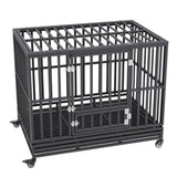 47 Inch Heavy Duty Dog Crate, Indestructible Dog Crate, 3-Door Heavy Duty Dog Kennel for Medium to V952-GLSYSDXPF4695XO1OV0