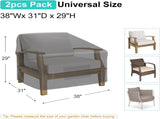 Garden Furniture Covers, Waterproof, 2-Pack, Lawn Mower Chair Covers 600D Heavy Duty Oxford Fabric, V1188-TR101-17277-1