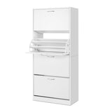 Artiss Shoe Rack Cabinet 60 Pairs 4 Doors - White FURNI-L-SHOE-4D3R-WH-AB