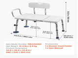 Tub Transfer Bench for Bathtub, 180 kg Capacity Heavy Duty Shower Chair with Arm, Backrest and V952-GDSYGZYTLSLB9D365001V0