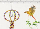 Bird Swing Perch Stand Cotton Rope 2 Two Rings Toy for Parrot Budgie Parakeet Cockatiel Conure V1188-WTJ-TLK-0185