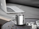 Unbreakable 13.5oz/400ml Stainless Steel Double-Walled Mugs with Lid and Handles for Camping V1192-AZ-W-11249