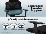 Artiss Computer Desk L-Shape Study Desks Ergonomic Office Chair Mesh Chairs MET-DESK-L-003-FZ28-BK
