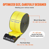 VEVOR Winch Straps, 10.2 cm x 9.1 m, 2.7T Load Capacity, 8.2T Break Strength, Truck Straps with Flat V952-PGJPDHS4INCH3QVCJV0