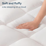 Luxury Mattress Topper Pillowtop Bedding Mat Pad Fitted Cover Underlay KING SINGLE V201-W13616861