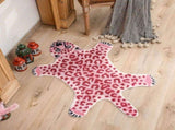 Leopard Print Rug, Pink Leopard Bath Mat for Bathroom Cartoon Cheetah Tiger Door Mat Non Slip V1369-AZ3-W-06008