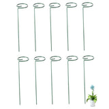 10Pcs Garden Climbing Trellis Green Iron Plant Support Rack for Potted and Outdoor Plants V1369-AZ3-W-20530