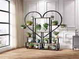 6 Tier Corner Plant Stand Metal & MDF Ladder Shelf Rack V178-66985