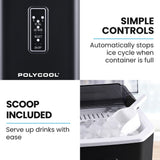 POLYCOOL Portable Ice Maker Machine, Automatic, 12kg/day, Auto Clean, with Scoop and Removable V219-COKICMPY1BKA