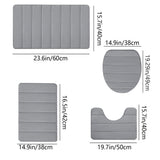 Bathroom Rug Sets 4 Piece, Non Slip Memory Foam Bathroom Rugs, Machine Wash Bathroom Mat Set, Water V1370-AZ4-21333