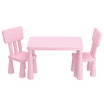 1 Keezi Kids Table and 2 Chairs Set Pink KTC-V-SQA-PL-PK