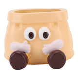 Succulent Pot Resin Cute Decorative Planter with Drainage for Ornament Entryway Key Storage Yellow V1294-YM0901-3111250025111