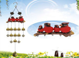 Happy Bird Resin Wind Chime Alloy Bell Outdoor Garden Hanging Decor, Multi-Layer Balcony V1232-XFNLD-003