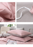 Purple And Pink Stitching Ultra-Soft Solid Color 4-Piece Bedding Set - Queen Size V888-ELOSUNG21510