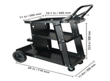 Welding Cart, 3-Tier Welder Cart Heavy Duty with 400 Lbs Weight Capacity, 360&deg Swivel Wheels, Tank V952-SCHJTC400LB18XD9NV0