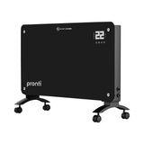 Pronti Glass Panel Convection Heater with Remote Control LED Display Black HEA-GPL-E20-BK