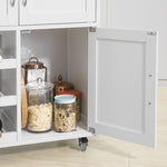 Kitchen Trolley with Wine Racks, Portable Workbench and Serving Cart for Bar or Dining V178-84621