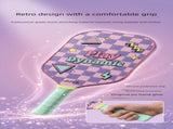 Pink and Purple Pickleball Paddle Set - Fiberglass Face with PP Honeycomb Core, 2 Paddles 4 Balls & V888-ELOSUNG47267