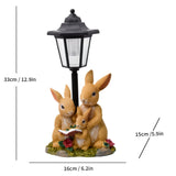 Solar Simulation Rabbit Ornament, charges by day and lights up automatically at night, three rabbits V1232-HWTZD-001