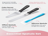 Premium Aluminum Alloy Cake Turntable Set with 3 Icing Scrapers, Offset & Silicone Spatulas, V1107-CS-LHJZTDG