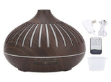 400ML Wood Grain Humidifier Desktop Aromatherapy Diffuser with Colorful Light Remote Control Auto V1294-YM0901-3113240306212