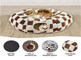 Cat Tunnel Bed with Washable Cushion for Indoor Cat, Donut Cave Tube Toys for Kitten Puppy Rabbit V1107-135-54823-BRN1