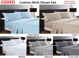 Deluxe Linen 1200TC Cotton Rich Sheet Set Linen Single V442-KIT-SHEETS-1200TCCOTTONRICH-LINEN-SB
