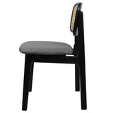 Levede 2x Dining Chair Wood Rattan Armless Black CH1144-2-BK
