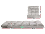 Artiss 2X Lounge Sofa Bed Flannel Fabric Grey FLOOR-SBL-M193-S-GYX2