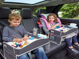Keezi Kids Travel Tray Car Seat Lap Desk Portable Car Desk Organiser for Car & Airplane Grey KTT-44-GY